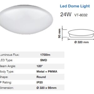 Plafoniera LED Rotonda 24w Luce Fredda 1700 Lumen